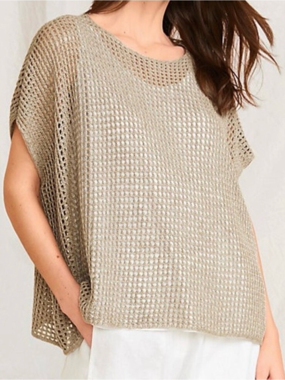 Eileen Fisher Organic Linen Open Knit Sweater